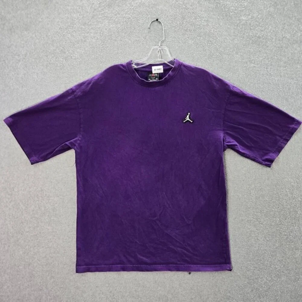Air Jordan Men Shirt 2XL Purple Y2K Logo Jumpman Patch‎ Short Sleeve Tee